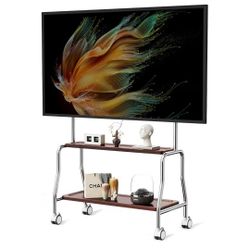 Mobile TV Cart Easel Rolling TV Stand for 32 to 75 