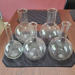 Lot Of 5 Vintage Boiling Flasks