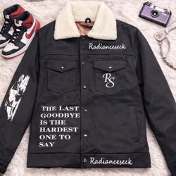 Stylish streetwear combo featuring a pink sherpa-collar jacket