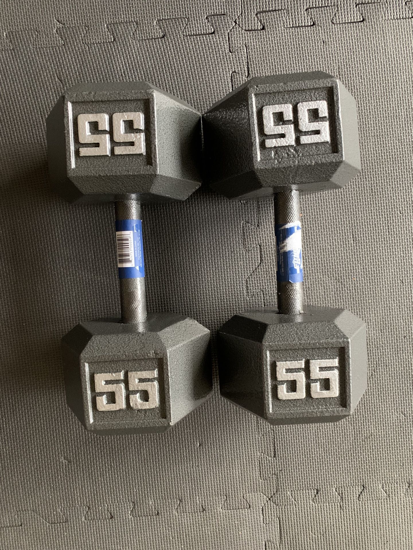 Brand New 55lb hex dumbbell weights! (Pair)