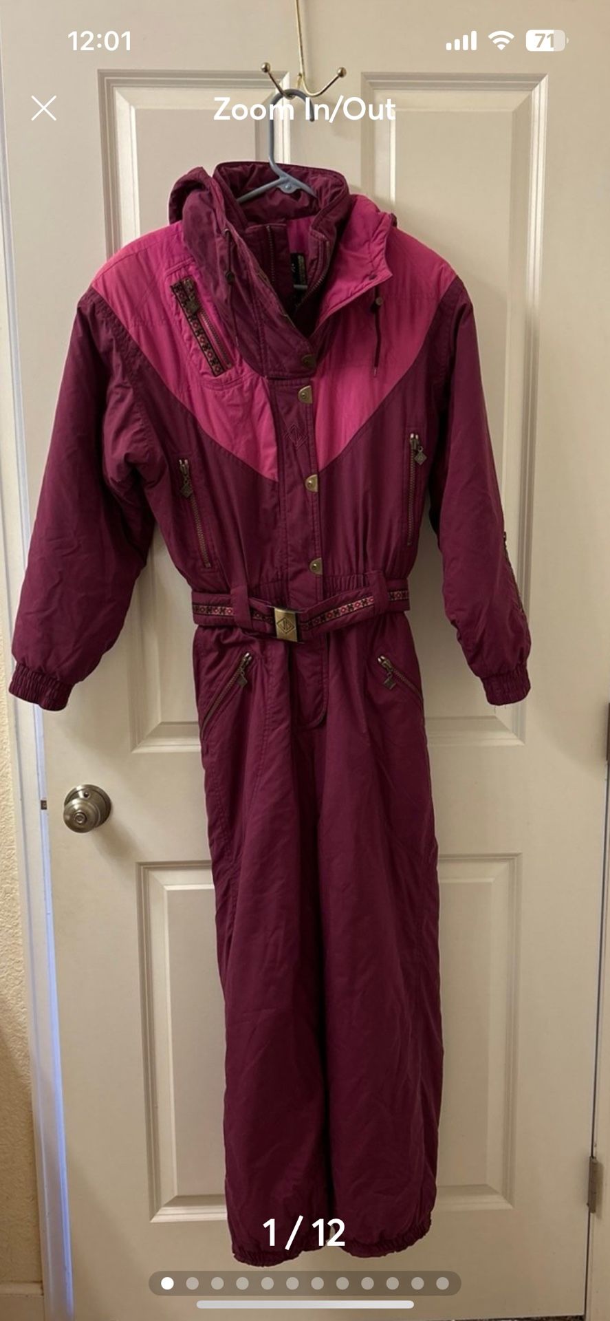 Unique Vintage Purple / Pink Sun Valley Ski Jumpsuit Women's Size 6 Snow Outdoor Sports