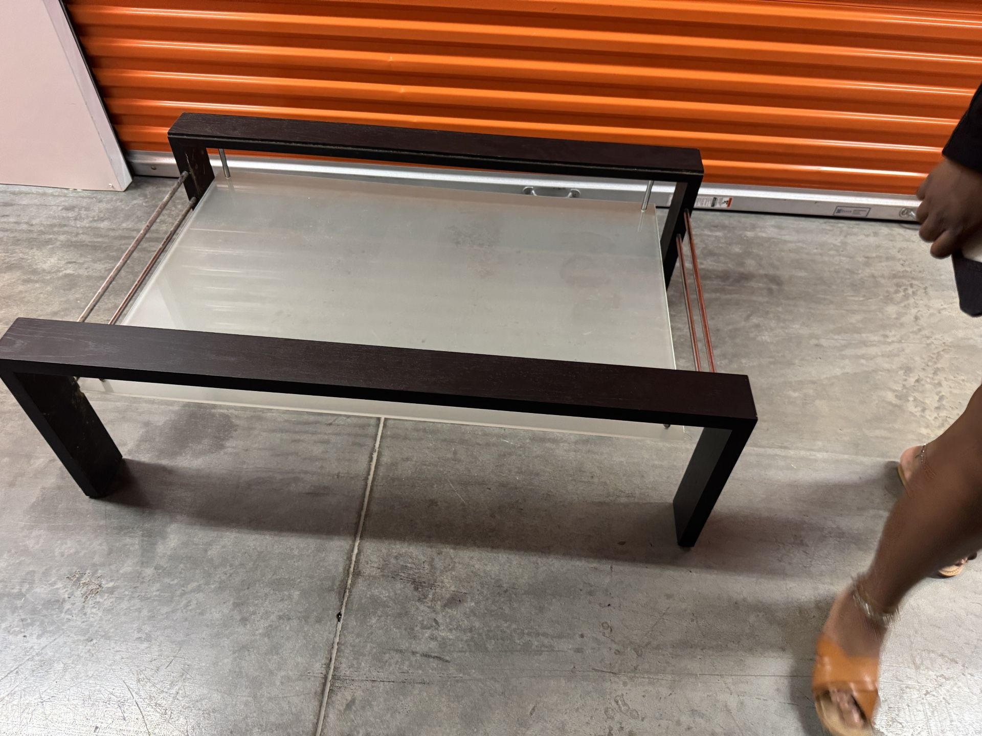 Percival Lafer Glass Top Coffee Table And Matching Side Table