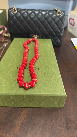 Red beaded necklace