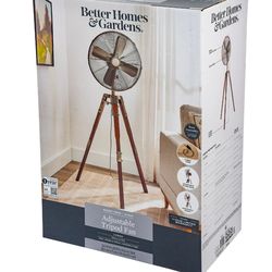 Stand wood & metal fan