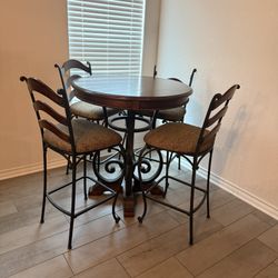 Wrought Iron /wood Cocktail Table Set