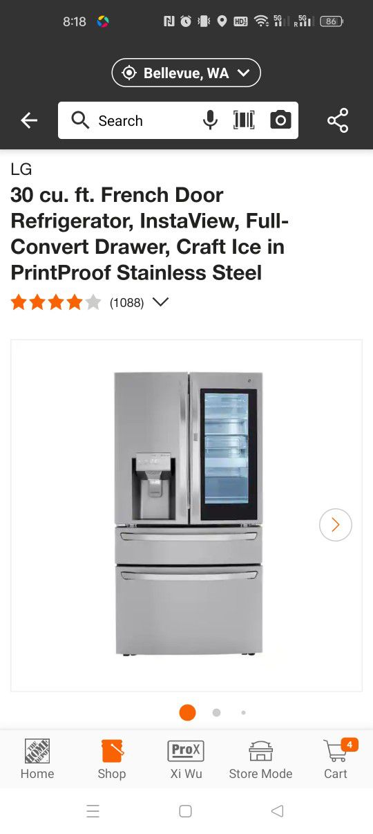 LG highend french door refrigerator(brand new in the box)