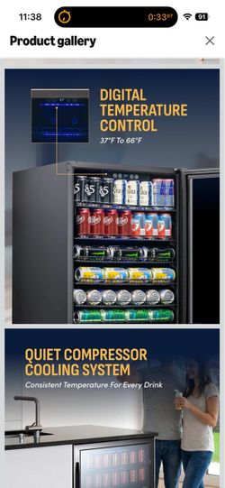 NewAir Beverage Refrigerator with Glass Door