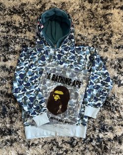 Blue and White BAPE hoodie Double Hoodie