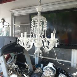Vintage glass Arm Chandelier 24hx24w. 