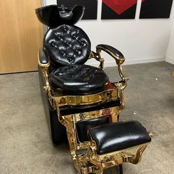 Gold Back Wash Ceramic Shampoo Bowl Station Barberpub #9010