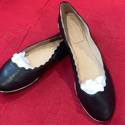 New Gold Lined Black Flats