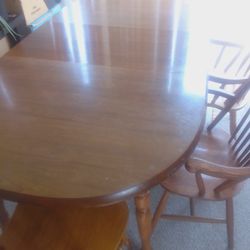 Wooden Dining Table With 3 Chairs