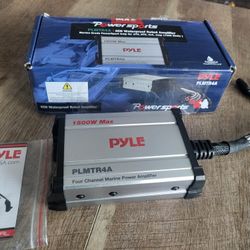 Pyle 4-Channel Amplifier Receiver - Waterproof and Weatherproof Audio Subwoofer for  Stereo Speaker - 1200 Watt Power, Wired RCA, AUX and MP3 Audio