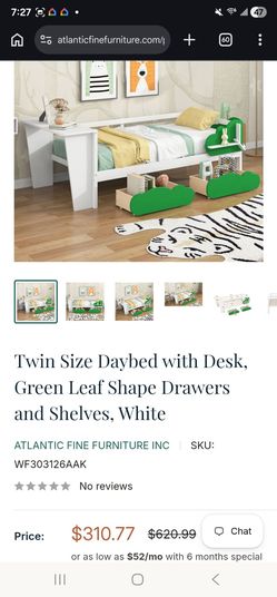 Twin size bed with desk brand new