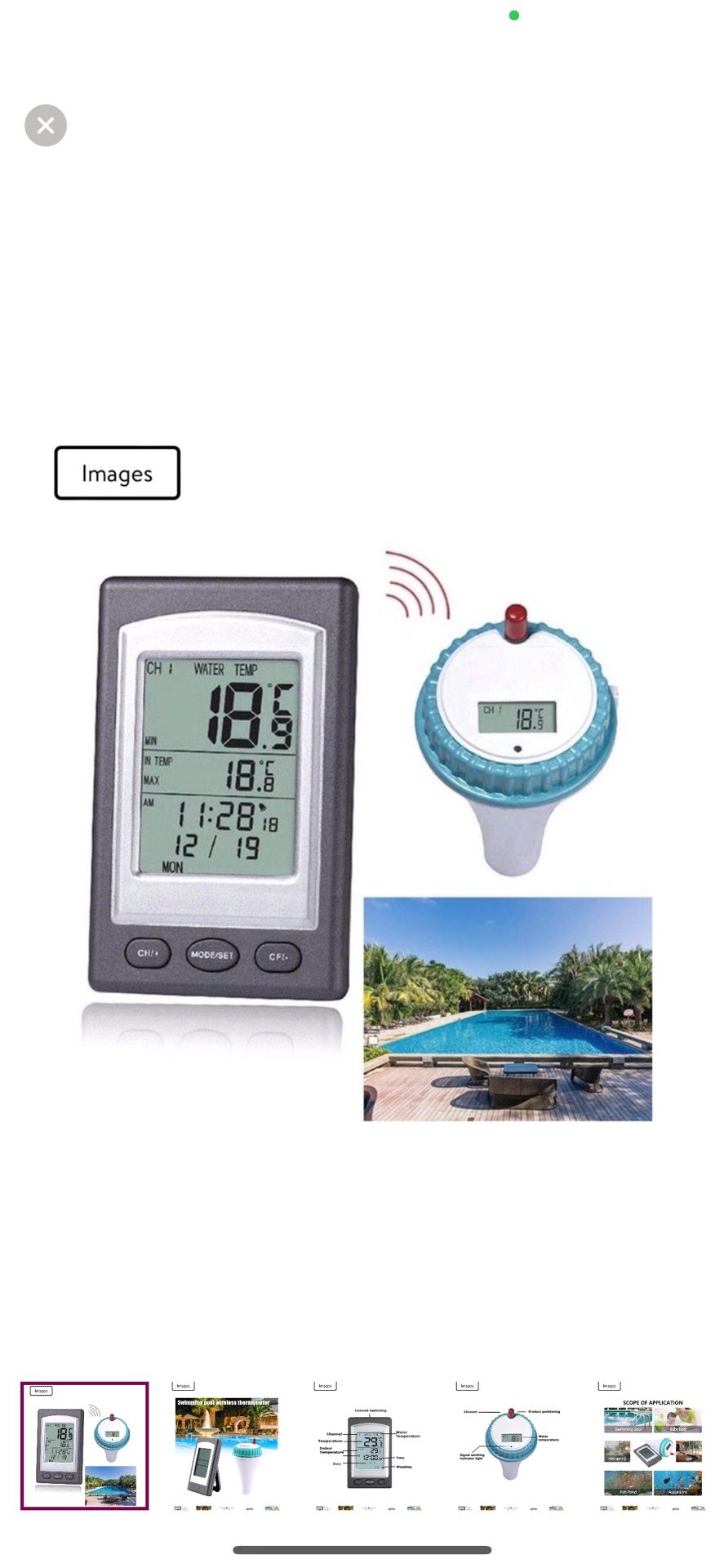 Pool Thermometer, Digital Accurate Wireless Sensors Waterproof Water Solar Powered Sinking, Floating Baby Thermometers Easy Read for Swimming Pool, Ba