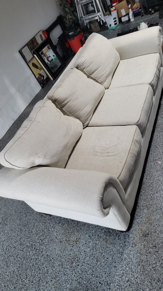  BEIGE/WHITE SOFA FOR SALE! ***$200 OBO***