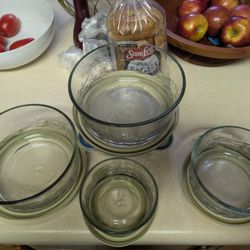 Princess House Glass Bowl Container Set With Lids