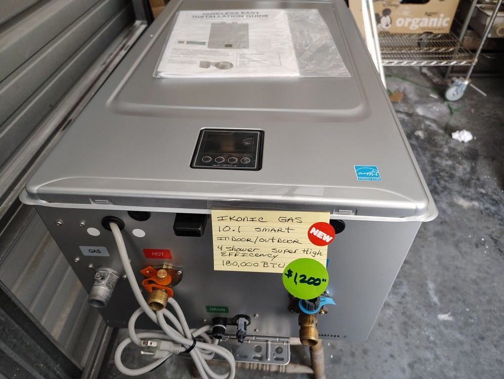 Water Heater Tankless Ikonic 10.1 Gas 4 Shower Indoor/Outdoor Smart Super High Efficiency 180,000 BTU