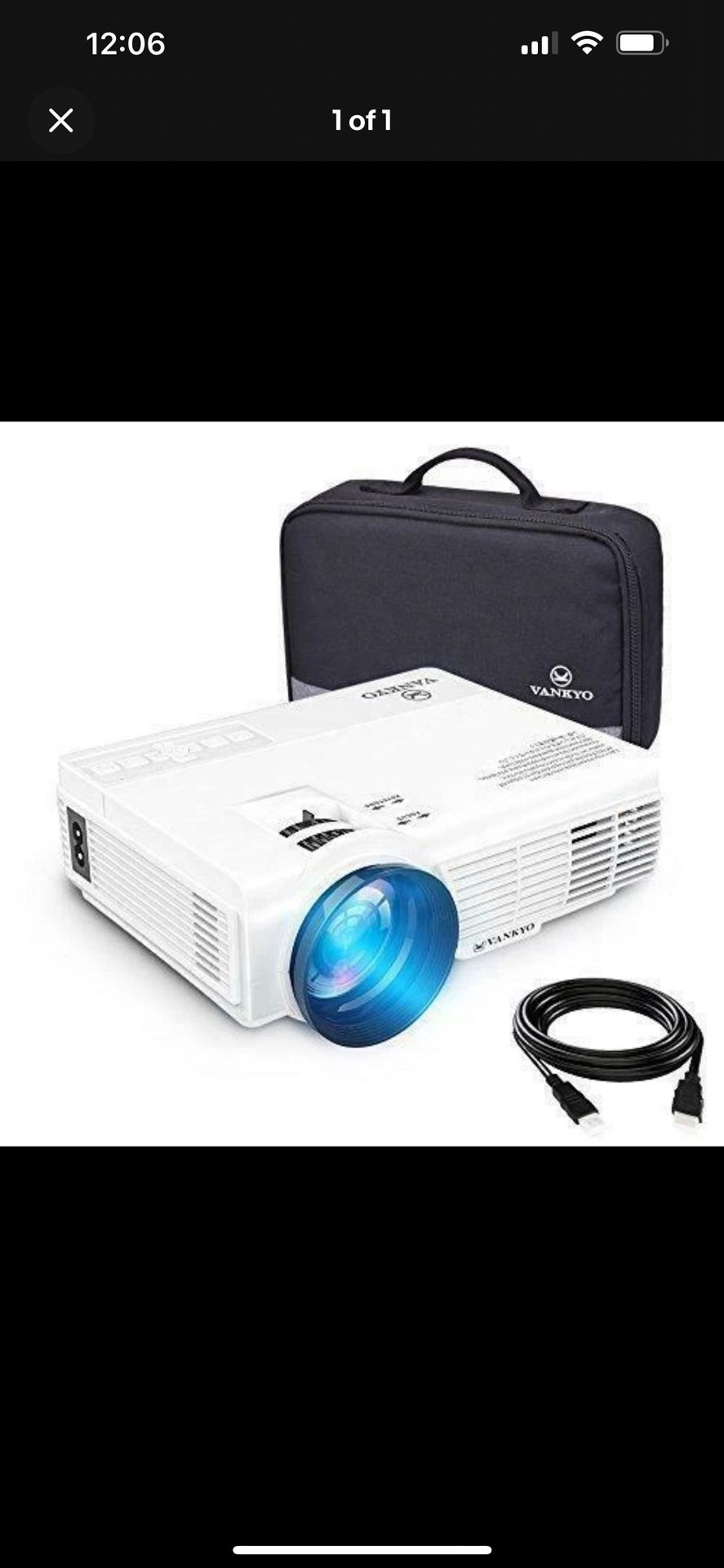 VANKYO Leisure 3 Upgraded Version 2400 Lux LED Portable Projector With Carrying