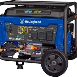 Westinghouse 4650 Peak Watt Dual Fuel Portable Generator, Remote Electric Start with Auto Choke, RV Ready 30A Outlet, Gas & Propane Powered 4650W Dual
