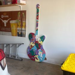 Tall ATX Guitar Art Wood Decor
