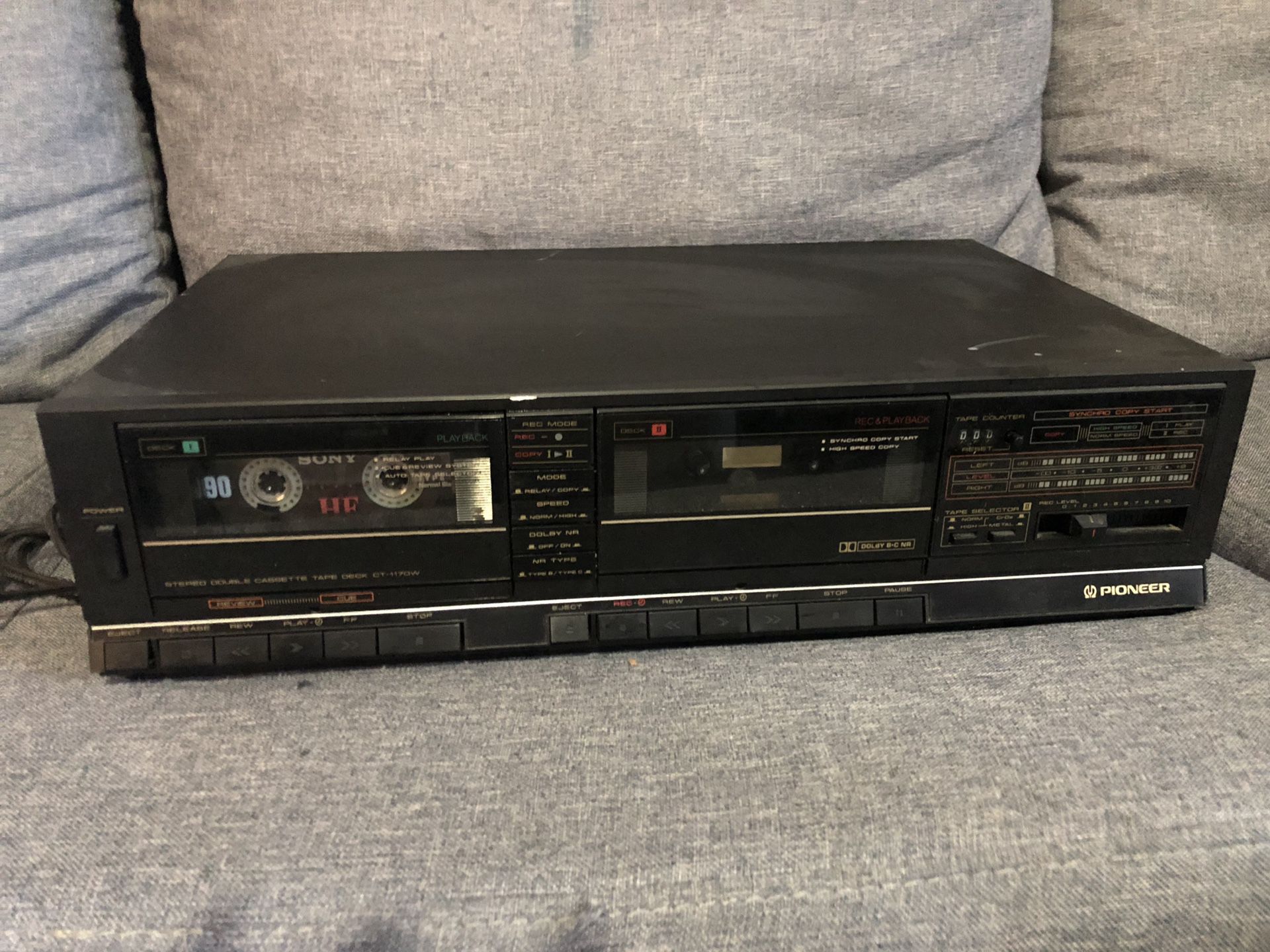 PIONEER CT-1170W DOUBLE CASSETTE PLAYER