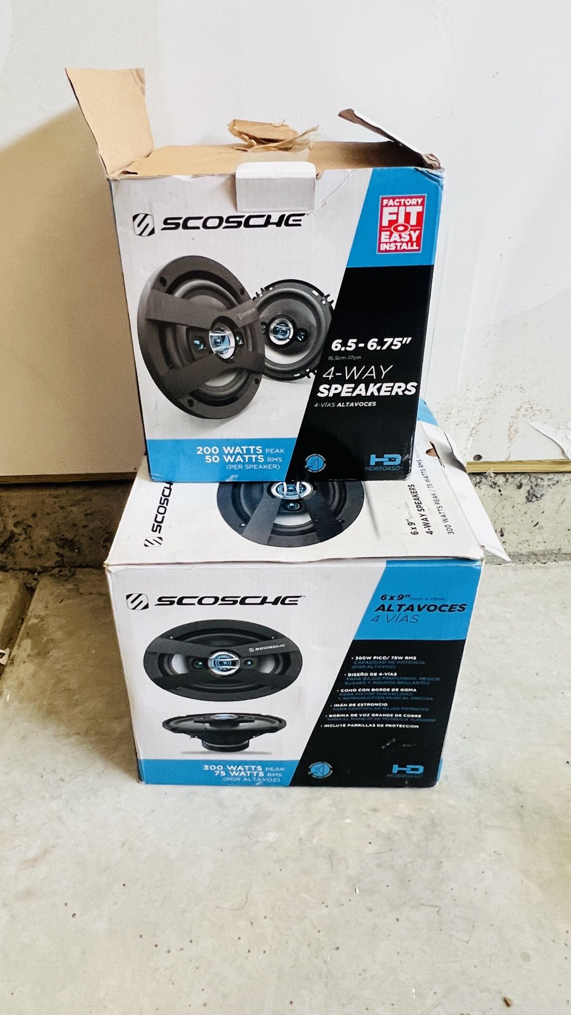 Scosche HD Series 6.5” 3-Way Car Speakers – Set of 2