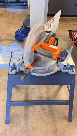Ridgid MS1250LZ 12” corded single bevel compound miter saw w laser exactline and stand no trades pick up in Tacoma Firm