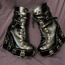 Frankie Hsu Wedge Platform High Heel Booties