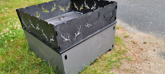 21" portable fire pit antler design