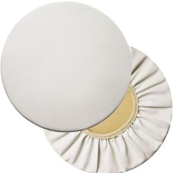 4PC Bar Stool Cover Round Chair Slipcover Waterproof PU Stool Cover Anti-Slip Round Seat Cover White 16in