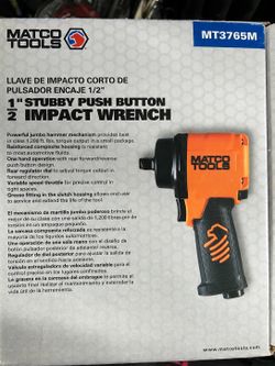 1/2" DRIVE STUBBY PNEUMATIC IMPACT WRENCH - ORANGE