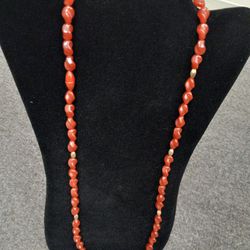 Vintage Twisted Amber And Bead Necklace