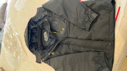 Waterproof WOMEN LARGE BLACK Ski Jacket with a cozy fleece-lined hood. • Brand & Model: ASPO Men's Waterproof Ski Jacket / Fleece-lined Hooded Winter