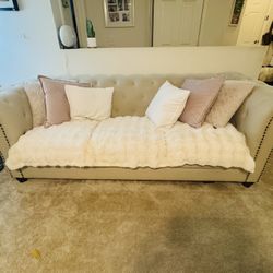 Beige Tufted Sofa
