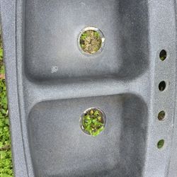 Beautiful Man Made Granite Double Bowl Kitchen Sink