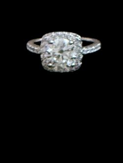 Square Cut Diamond Ring Size 7 14 Kt White Gold Ring 