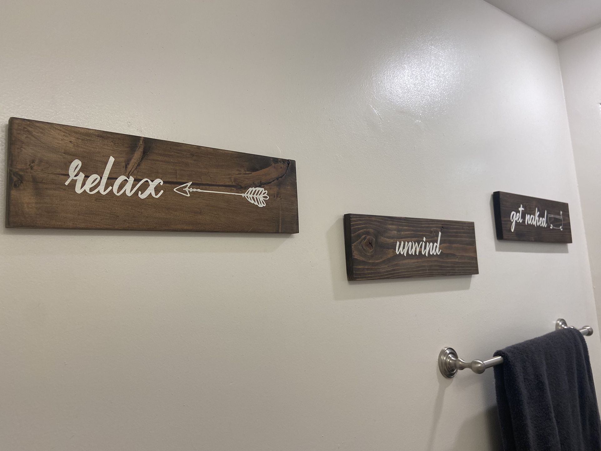 Wooden Bathroom Signs