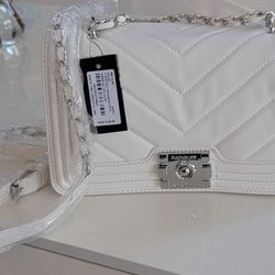 Brand New BADGLEY MISCHKA White Quilted Crossbody Bag MSRP: $148