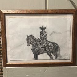 Framed Original Western Artpiece