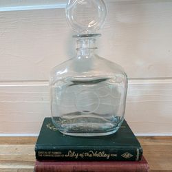 Unique Clear Vintage Decanter With Stopper 