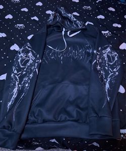Black Abstract Graphic Streetwear Hoodie – Grunge Y2K Style – Unisex
