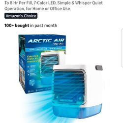 New Arctic Air Turbo Chill Evaporative Cooler with HydroChill Technology, 4-Speed Portable Air Cooler Fan, Up To 8 Hr Per Fill, 7-Color LED