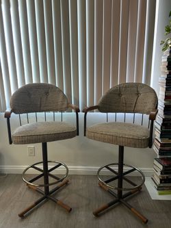 Pair of Vintage 1980s MCM Barstools