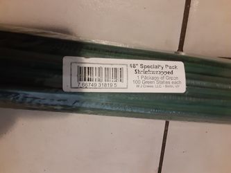 18" Green Wood Plant Stake, Floral Picks, Wooden Sign Posting Garden Sticks (100 Pcs)