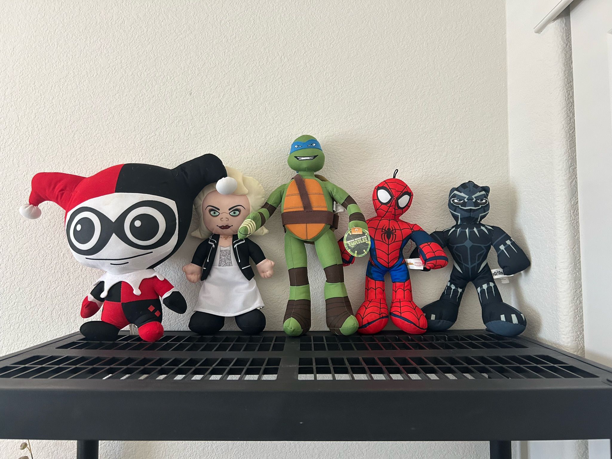 Plushy Set (Spider-Man, Black Panther, Ninja Turtle, Harlequin & Tiffany Plush Toy Dolls) $15 for all