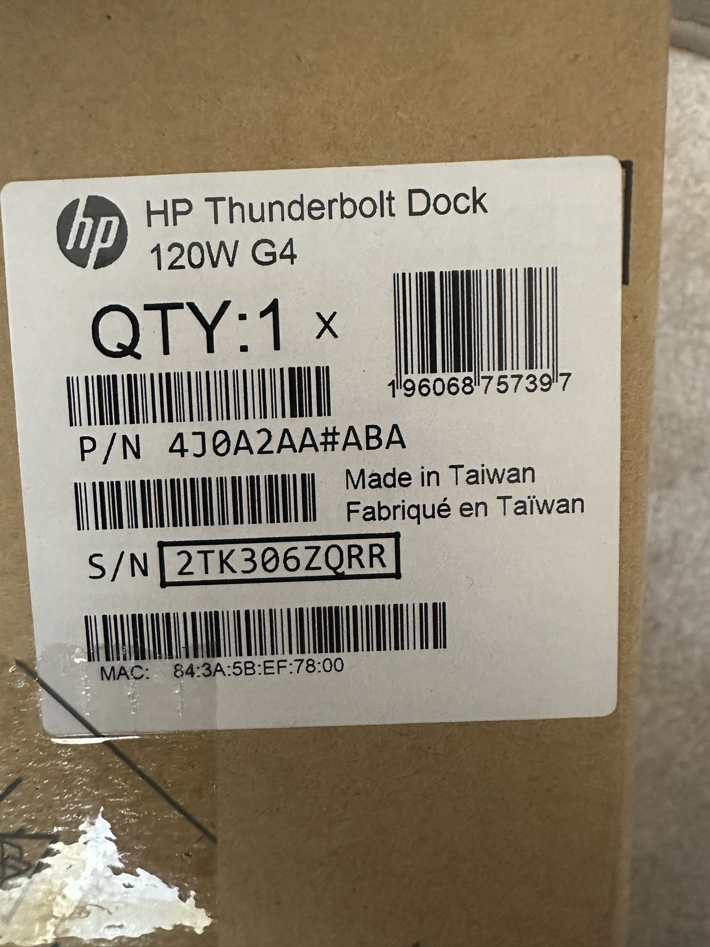HP Thunderbolt Dock 120W G4 Docking Station