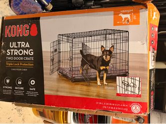 New KONG Ultra Strong Two-Door Dog Crate – Medium (31”) – Open Box / Damaged Box Only