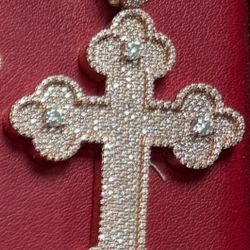 💎Real solid 925 silver 18k rose gold vvs lab made moissanite diamond pendant💎