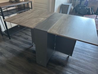 Folding Drop-Leaf Dining Table with Storage
